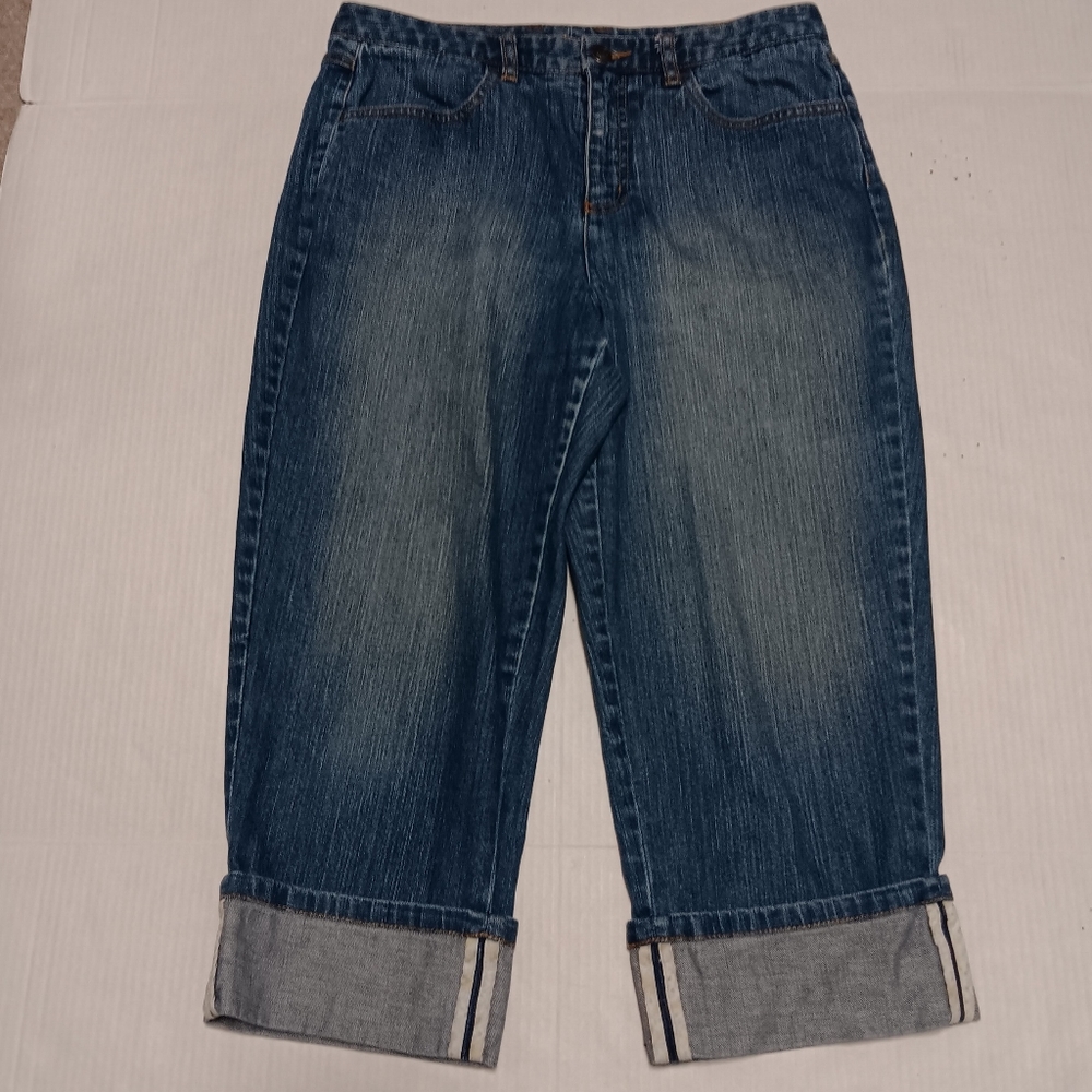 TALBOTS stretch capri cuffed jeans, 10